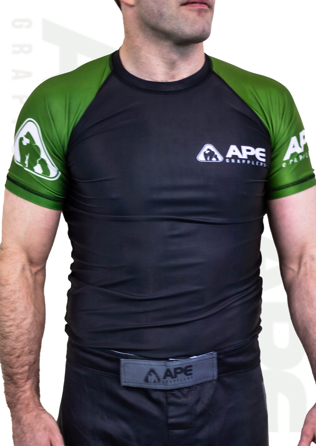 Ape Grappler Olive/Black Rash Guard Adult