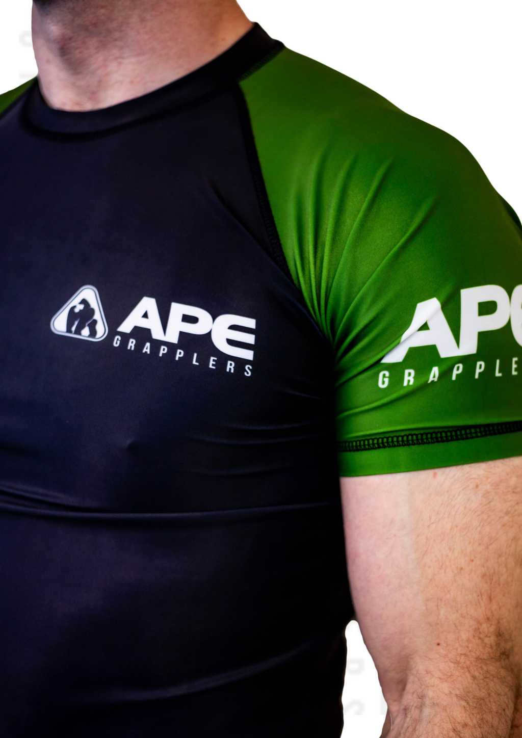 Ape Grappler Olive/Black Rash Guard Adult