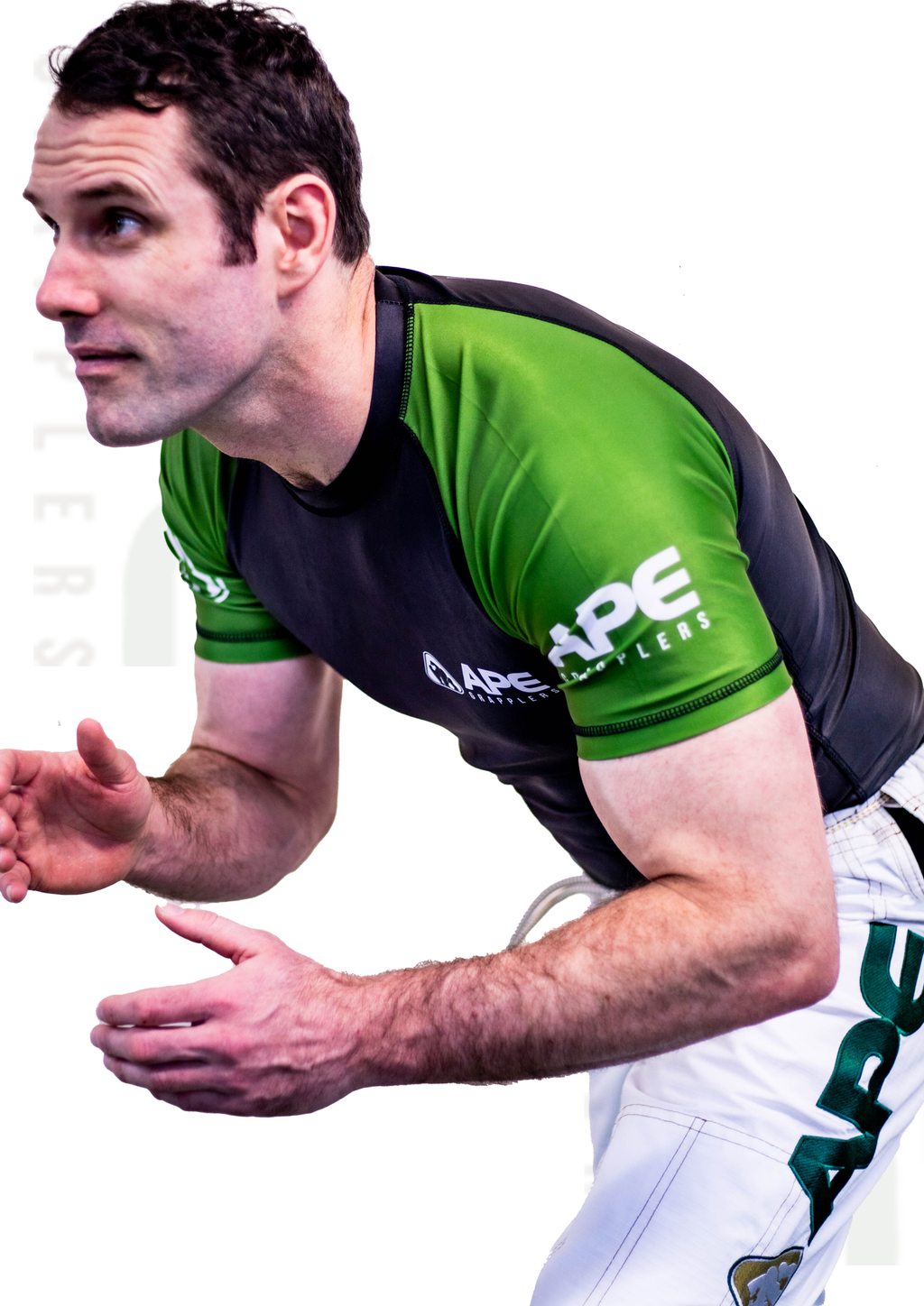 Ape Grappler Olive/Black Rash Guard Adult