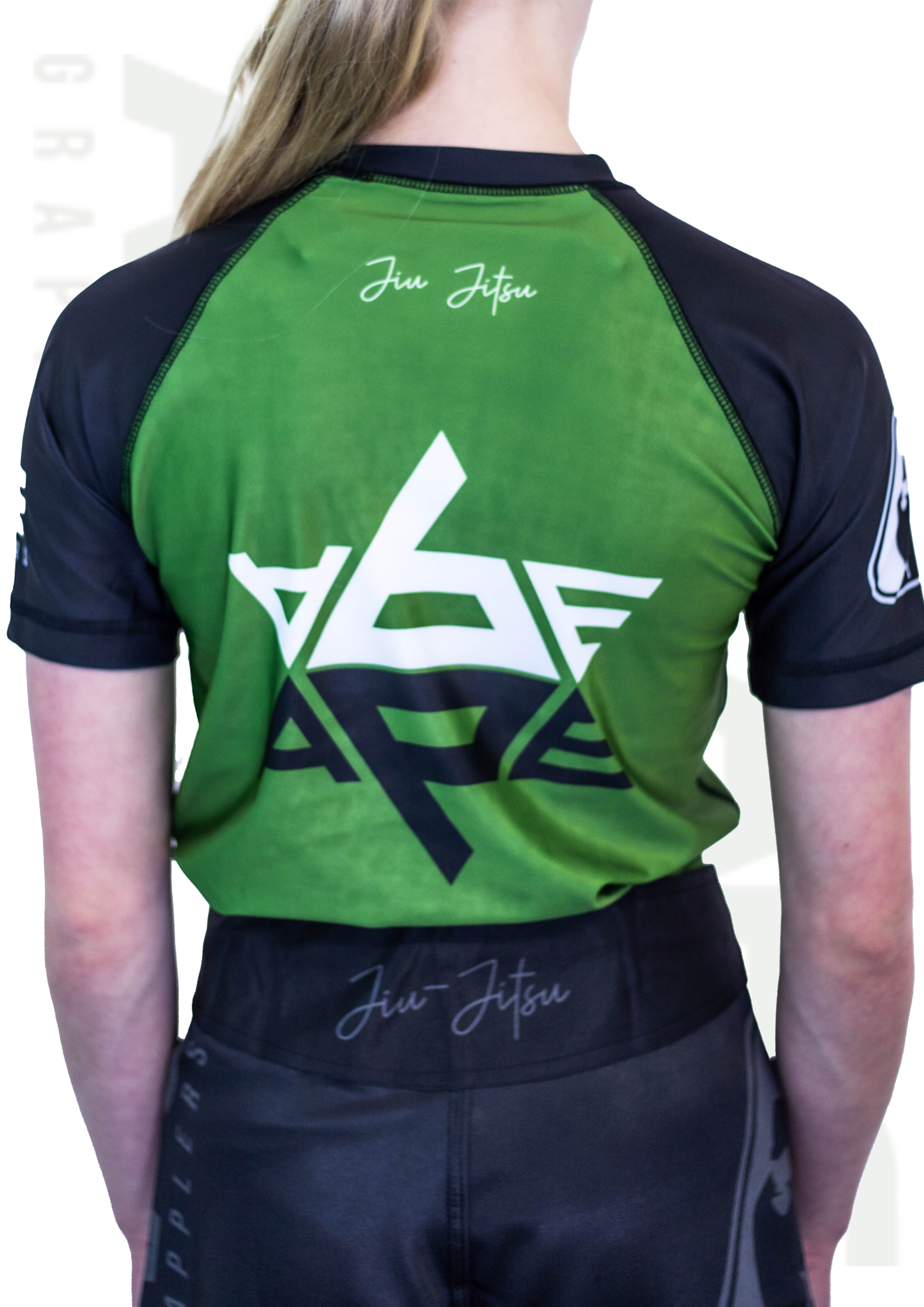 Ape Grappler Olive/Black Rash Guard Kids (Short Sleeve)